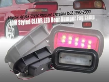 Honda Acura Civic Prelude JDM EDM Rear Bumper LED Foglight Fog Light Lamp Clear