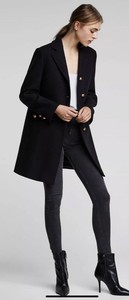 Size Black Zara Buttoned M 10uk Coat q04twH7