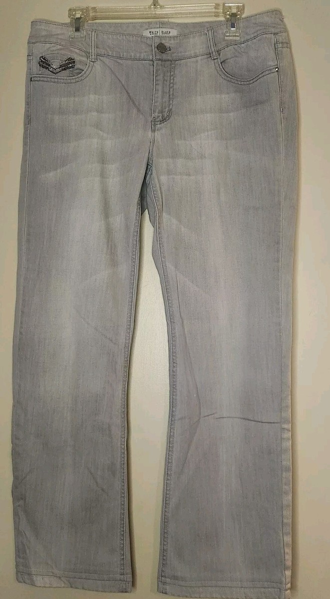 White House Black Market Womens Jeans 10 32x32 Gray Flared Mid