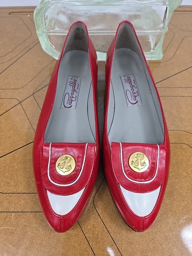 Vtg Pappagallo Women’s Size 6.5 N Red White Flats Leather Made In Spain EUC - Picture 17 of 17
