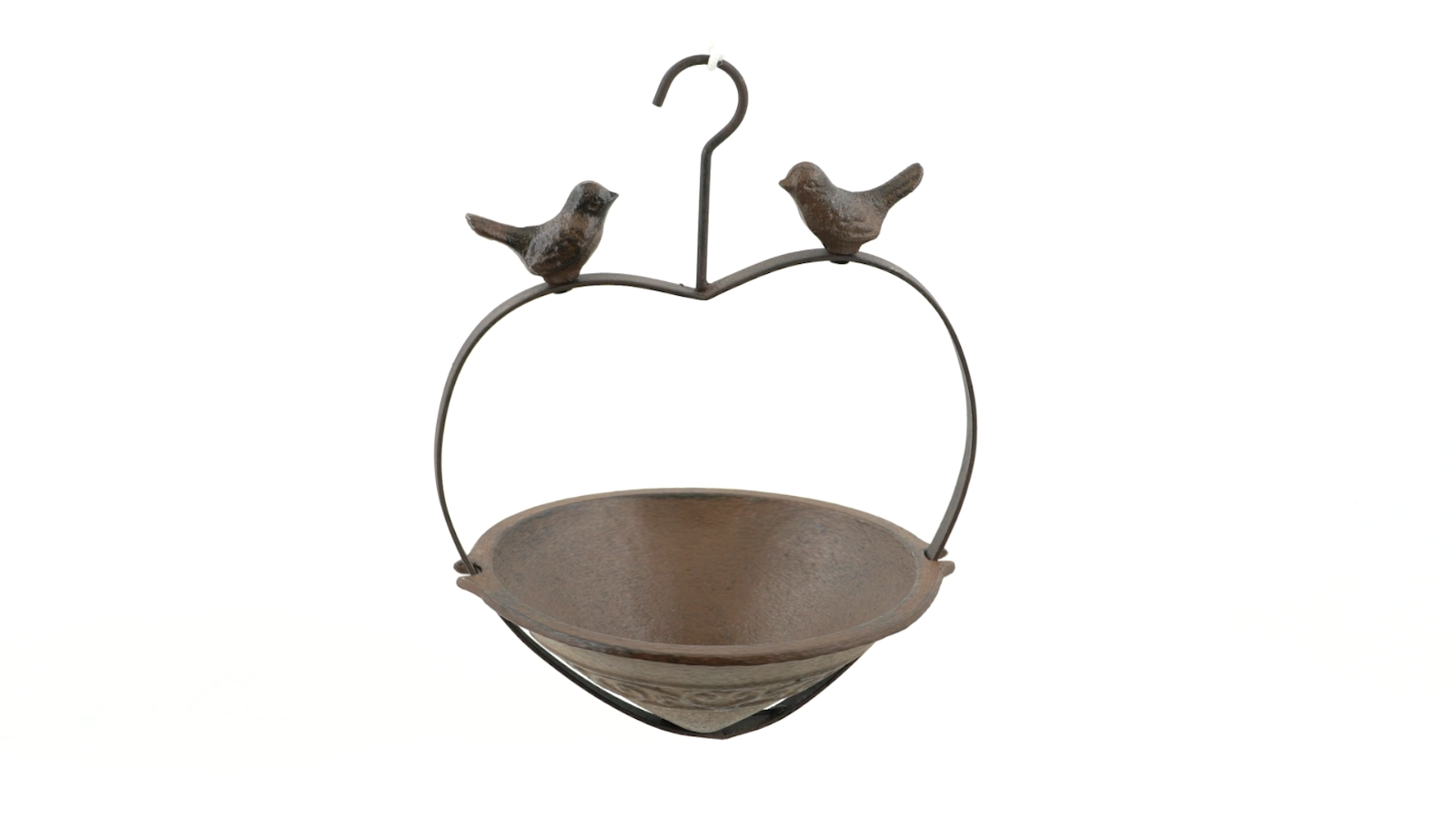 Hanging Cast Iron Bird Bath Heart Shape Bird Feeder Rustic Bird Feeding