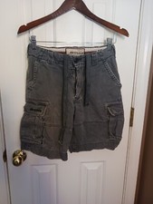 Boys Cargo Shorts ABERCROMBIE KIDS- Size 12 - GREY - Distressed