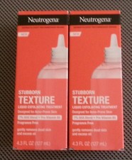 NEUTROGENA STUBBORN TEXTURE-EXFOLIATING -FRAGRANCE FREE- 4.3 floz LOT OF 2 NEW
