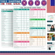 Magnetic Air Fryer Temperature & Cooking Cheat Sheet - Easy Reference Guide