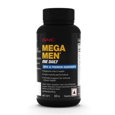 GNC Mega Men One Daily Multivitamin - 60 Caplets (Pack of 1) LONG EXPIRY