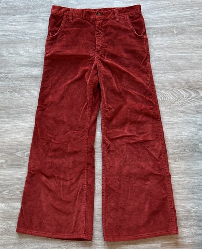 Vtg. Cheap Jeans Women's Size 8 Burnt Orange Wide Leg 70’s High Waist Snap Zip - Picture 2 of 11