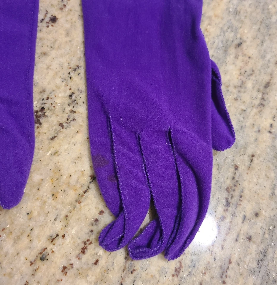 Guantes de Colección Talla M/L Púrpura Suave Fino Polar Elastizados Formales 17.5" Largos Souffle Foto 3 de 4