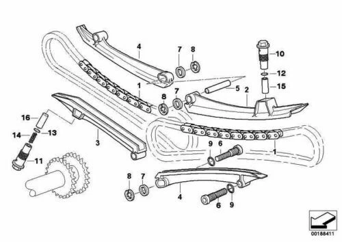 Cilindro original BMW 11311341138 para tensor de cadena derecho R1200GS R900RT... Foto 2 de 4