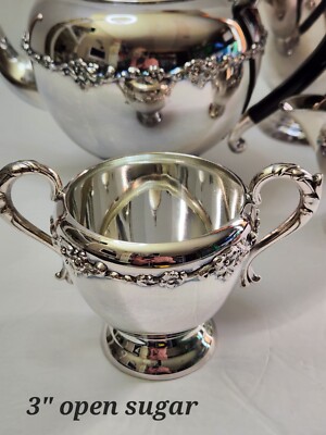 BIRKS REGENCY PLATE Primrose Tea Set w/Coffee, Teapot, Sugar