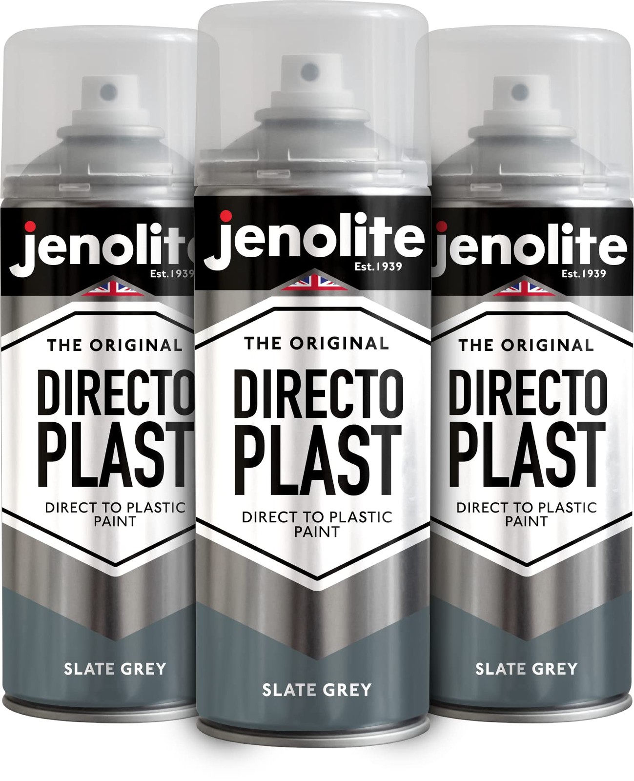 Peinture aérosol brillante gris ardoise Directoplast haute protection 3x400 ml