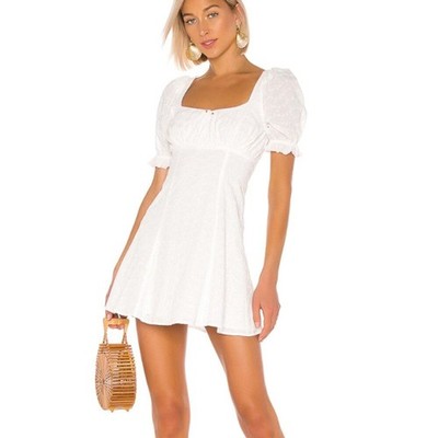 LPA Simona Mini Dress Women Size S Eyelet Milkmaid Cottagecore Coquette Girl Y2K