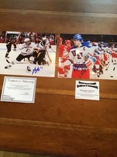 Jack Hughes and Mike Eruzione Signed 8x10’s w/COA’s !!   USA Olympic Hero’s !!