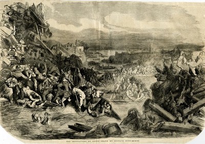 Antique Print-HISTORY-FLOOD-THE INUNDATION AT LYON-FRANCE-Dore-1856
