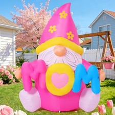 COMIN 5FT Mother's Day Inflatables Gnome MOM Yard Decor with LEDs