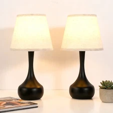 Table Lamps 17'' Set of 2 Touch 3-Way Dimmable for Living Room Bedroom Bedside
