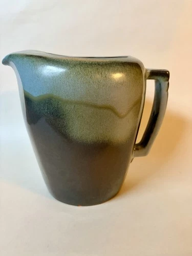 Vintage FRANKOMA Pottery 5D Plainsman in rare Prairie Green PITCHER 8” X 9”