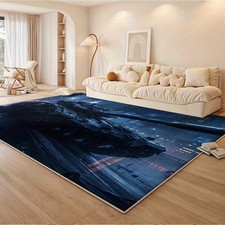 850gm2 Velvet  Non-Slip Plastic Backing Durable Carpet Sci-Fi City Night Scene,