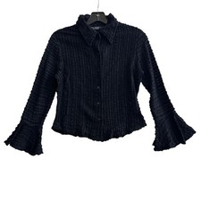 VTG Y2K Rampage Top Womens Large Black Ruffled Flare Sleeve Whimsigoth Fairy