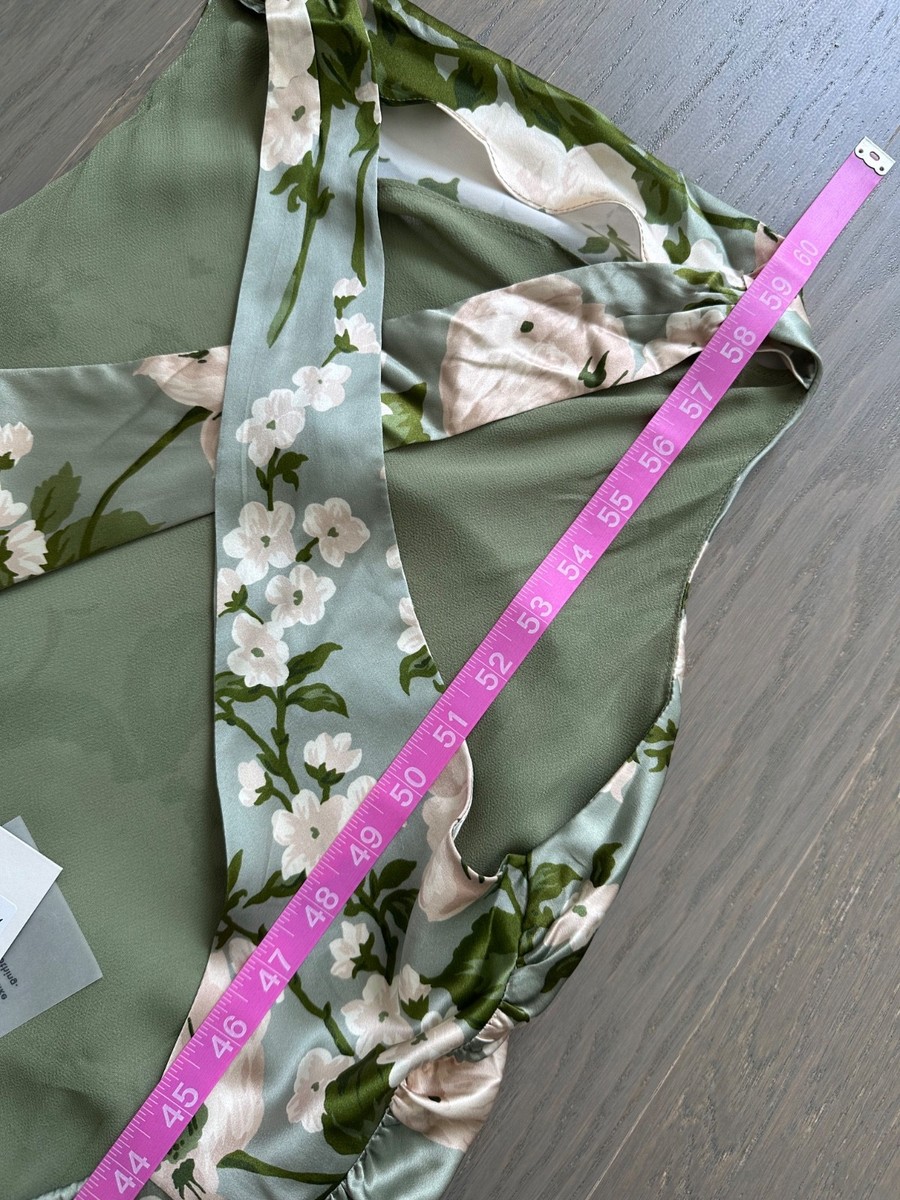 Reformation ANAIIS Silk Maxi Dress Tarragon Green Floral - Size 4 - with  tags | eBay