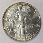 1986 American Silver Eagle .999 1 Troy Oz Fine Silver First Year GEM BU