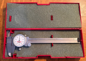 Starrett 120A-6 Dial Caliper, Stainless Steel, White Face, 0-6" Range With Case