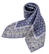 100 Silk 20" small square Scarf men Women neckerchief Wrap paisley blue SC20-B