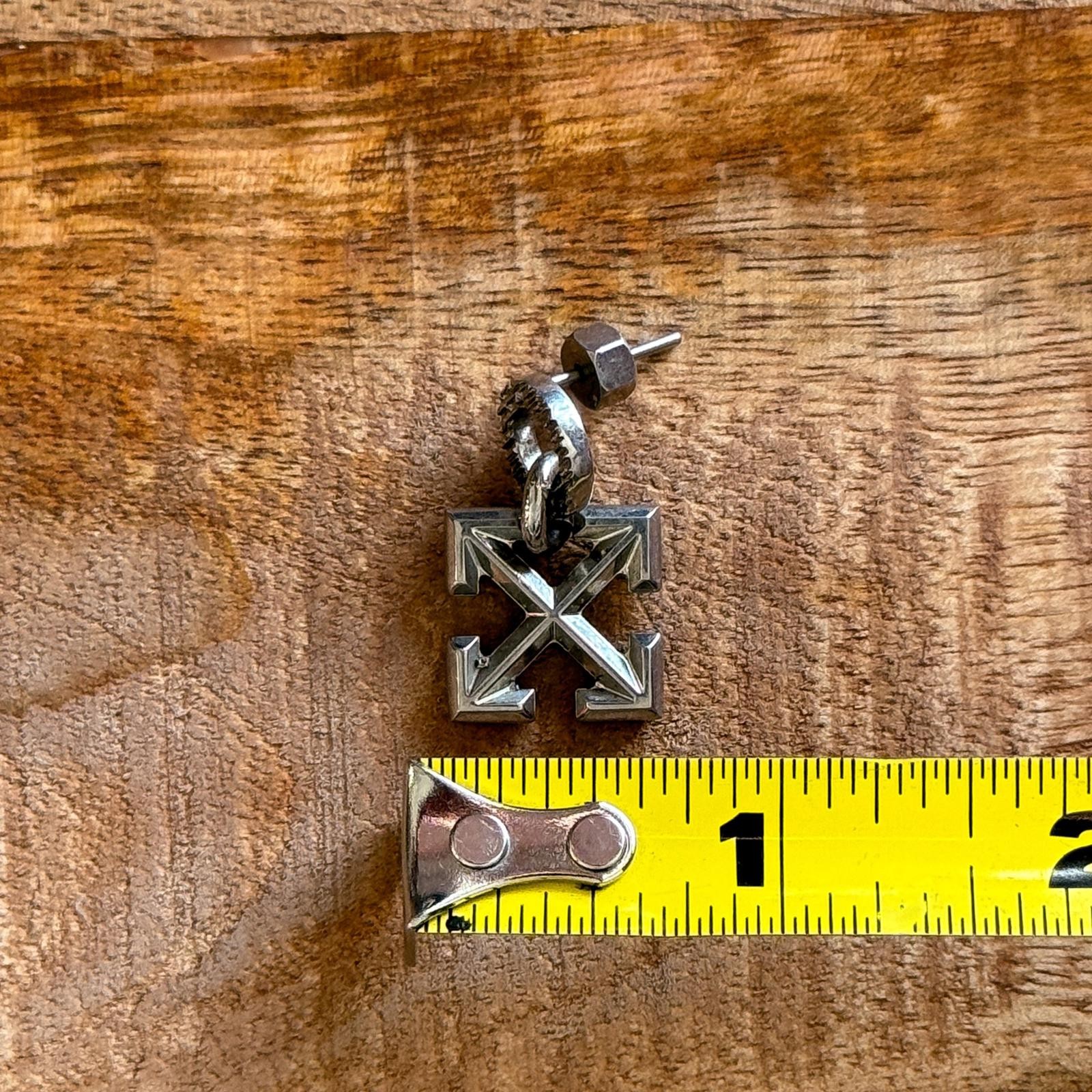 Off-White Silver Arrow Cross Single Dangle Earrin… - image 3