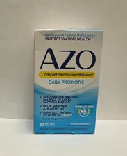 Azo Complete Feminine Balance Daily Probiotic ,30 Capsules, Exp:03/26 & up