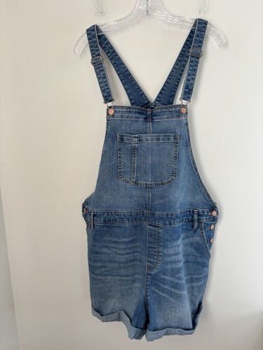 Old Navy Damen Latzhose XL Denim Bündchen Shortalls Retro 90er Y2K