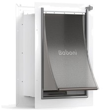 Wall-Mounted Large Pet Door, Telescoping Tunnel, Double Flap