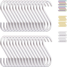 S Hooks for Hanging Pack of 30, Heavy Duty Stainless Steel Metal Mutil Purpose H