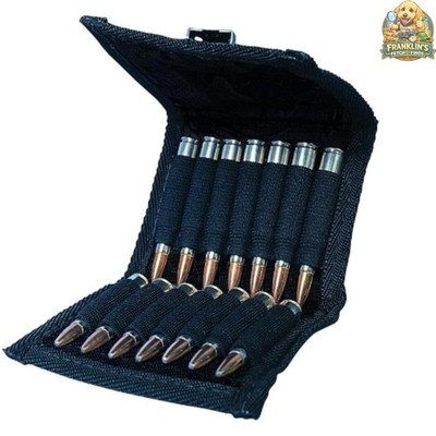 Rifle Cartridge Ammo Pouch with Holds 14 Cartridges, Black.
