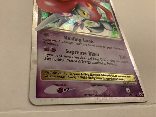 Mesprit Lv. X Holo Pokemon Card Legends Awakened Diamond & Pearl 143/146 VLP - Picture 2 of 7