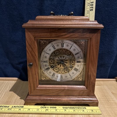 Vintage German-Movement Bracket, Oak Mantel Clock, Franz Hermes.