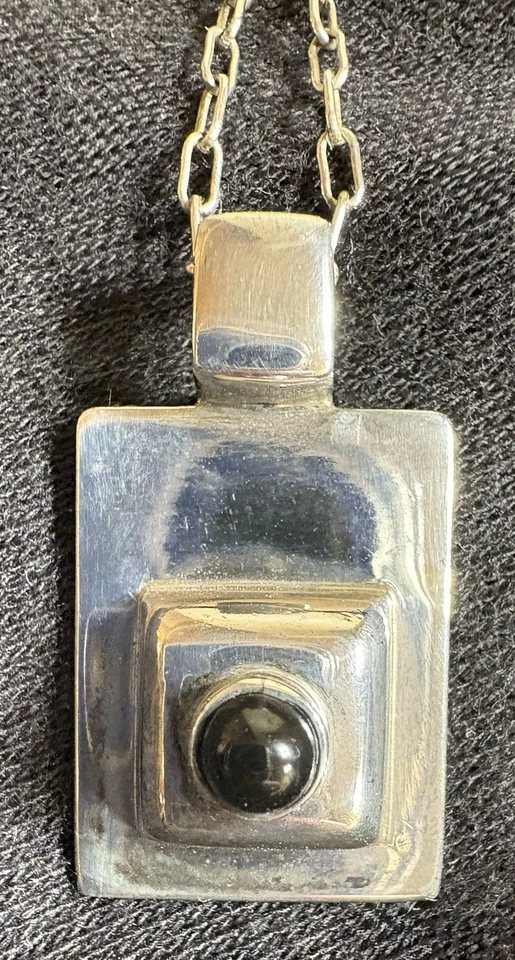 "Collar Silpada S0638 plata de ley colgante de ónix negro cadena de 17""" Foto 2 de 4