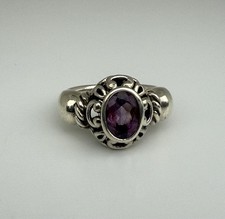 Sterling Silver 925 Amethyst Gemstone Ring Size 7