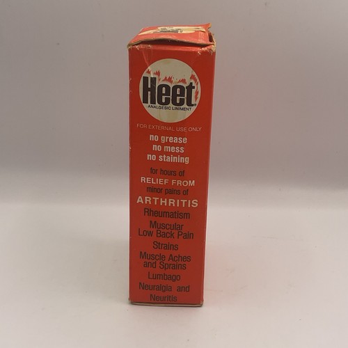 HEET Analgesic Liniment Arthritis VTG Glass Bottle Collectible Prop Nearly Empty - Picture 6 of 11