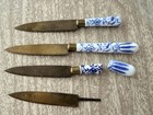 Antique BOHEMIA Germany Fruit Knife Porcelain Blue And White Bronze — photo 6