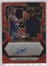 2023 Panini Select Rookie Jersey Red Wave Prizm Leonard Miller #RJ-MIL Auto ne1