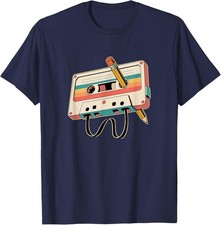 Retro Cassette Tape with Pencil 80s 90s Music Party Unisex T-Shirt