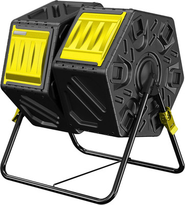 Compost Bin Outdoor, 2 Separate Tumbling Chambers, 37Gal Lagre Compost Tumbler w