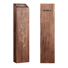 4-Pack Brown Wood Wall Planter, Pocket Vases for Dried Flowers, Modern Farmhouse