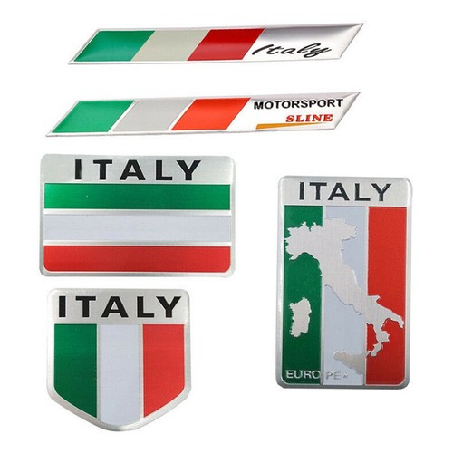 Aluminum 3D Metal ITALY Italian Flag Sticker Emblem Badge Decal Car Decora p9*