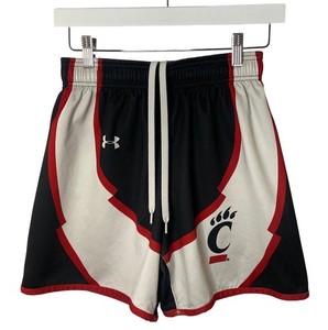 Under Armour Cincinnati Bearcats Basketball Shorts Black Red White Youth Size 22