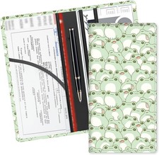 Green Frog Car Registration Holder Document Organizer