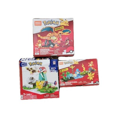 Lot 3 Mega Construx Pokémon Sets 2 New Open Box + 1 Built Charizard