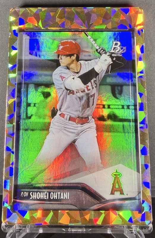 Shohei Ohtani RARE REFRACTOR INVESTMENT CARD TOPPS BOWMAN ROOKIE of the year MVP