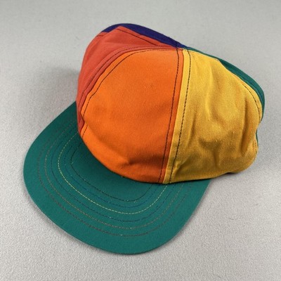 Vintage Interstellar Propellers Hat Cap XL 7-1/2 Rainbow Pinwheel Colorblock 90s