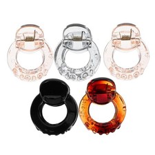 5pcs Mini Round Hair Claw Clips, Small Octopus, Non Slip, Plastic, Brown