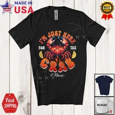 Custom Name Just Here For The Crab; Seafood Boil Party Fishing Food Crab T-Shirt
